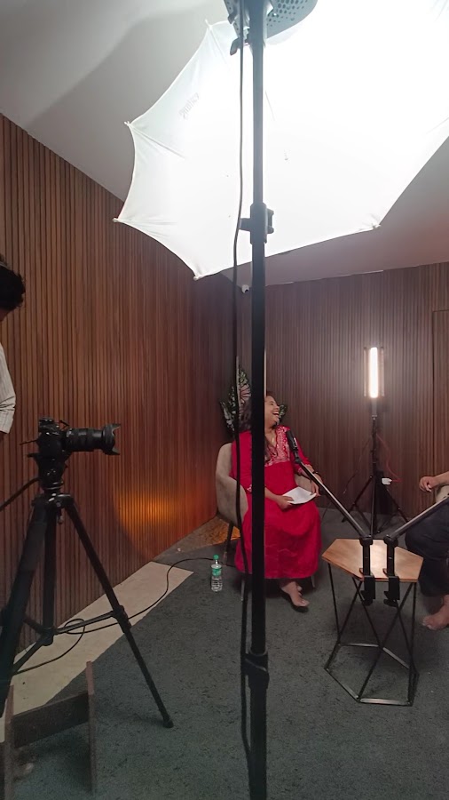 Interview shoot in progress at CT25 Studio Chennai